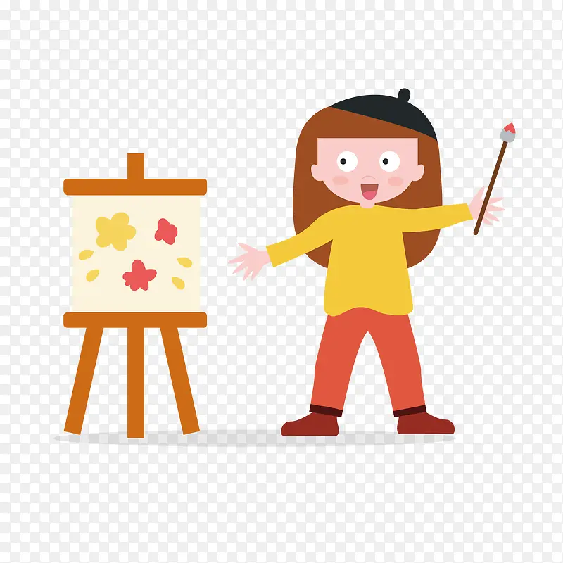 学画画的小女孩