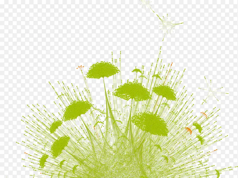 植物绿色涂鸦放射性效果