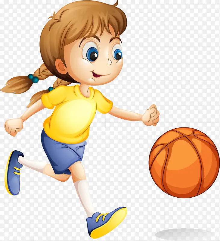儿童节打篮球的女孩