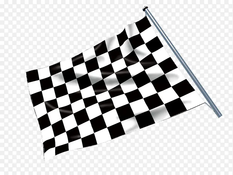 F1赛车黑白手拿旗