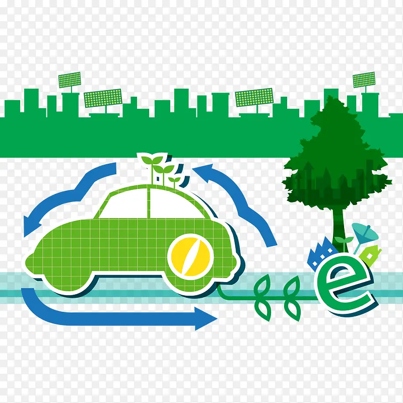 清洁能源环保宣传海报矢量图