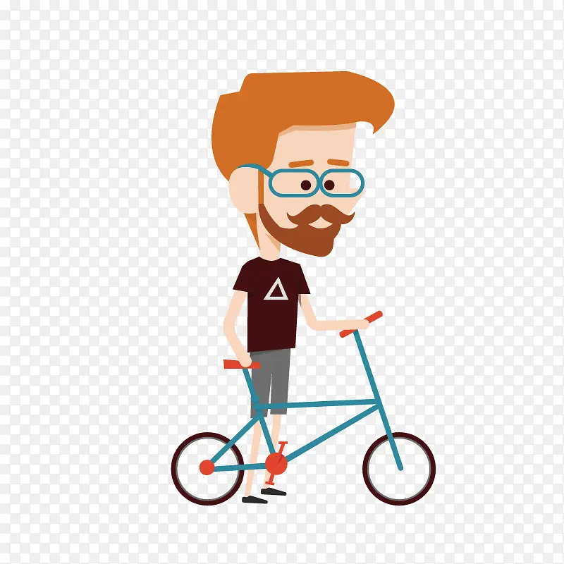 卡通装饰人物介绍海报设计骑单车