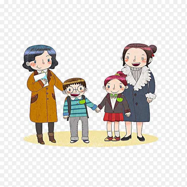 送孩子上学的妈妈PNG图片素材下载_图片编号8469399-PNG素材网