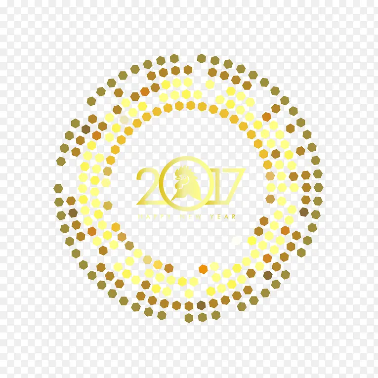 2017鸡年光环艺术字矢量