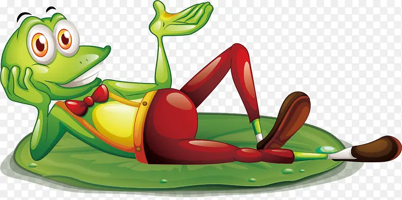 躺在叶子上的青蛙