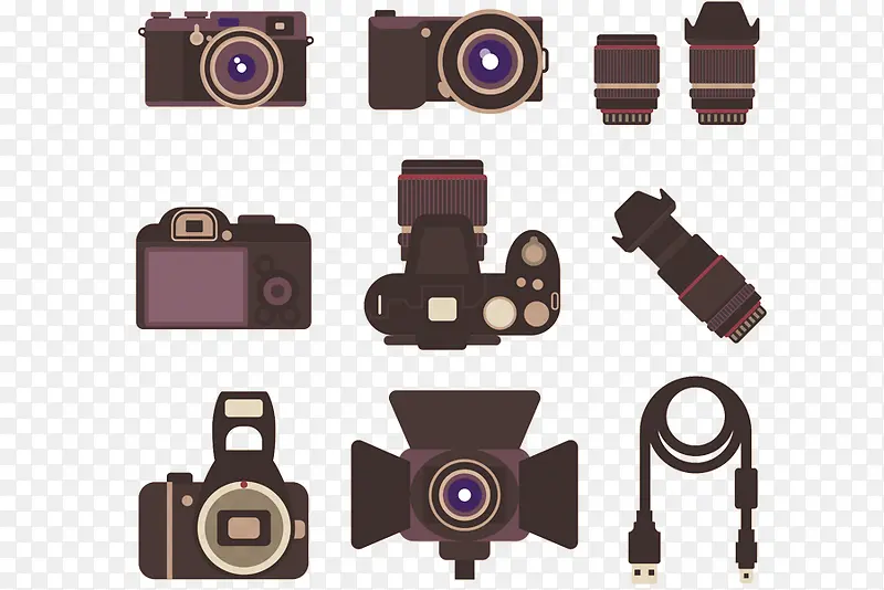 相机镜头裸机安装插画