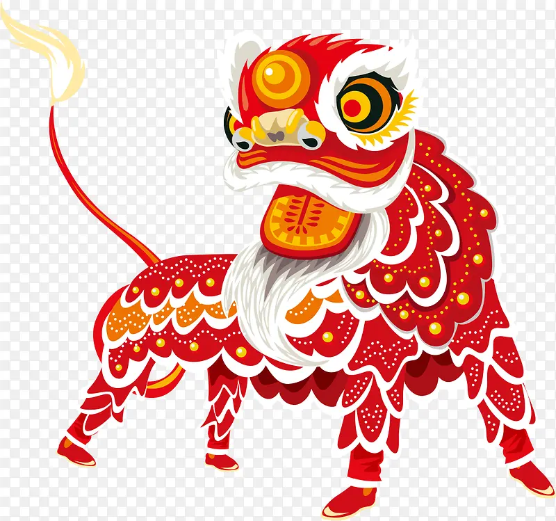 红色中国风新年舞狮PNG图片素材下载_图片编号8475802-PNG素材网