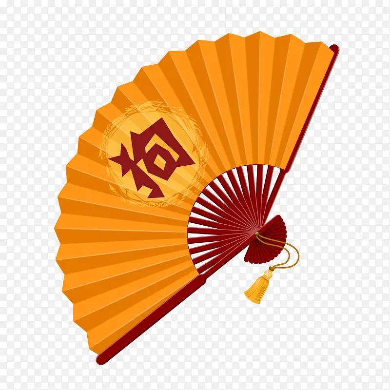 免抠狗年扇子装饰