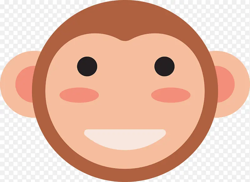 微笑的可爱猴子表情