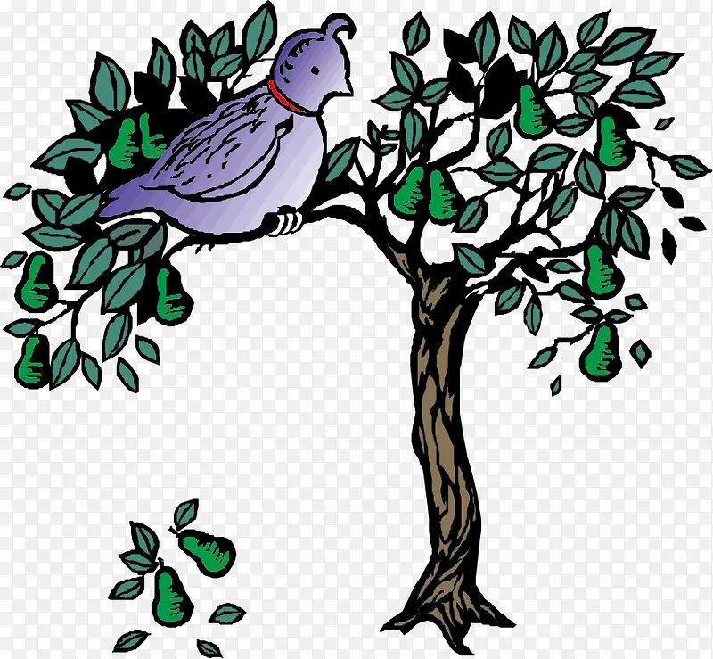 矢量站在树枝上的小鸟