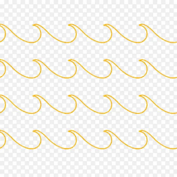手绘黄色水波纹曲线