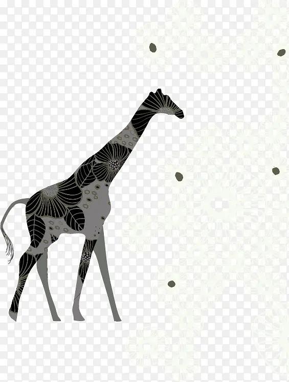 长颈鹿卡通底纹背景素材