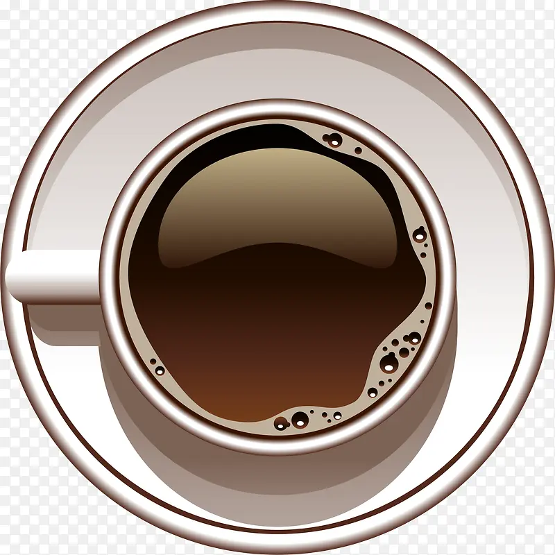 手绘褐色咖啡盘子杯子