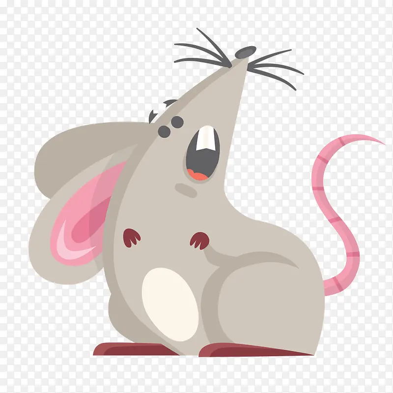 可爱的灰色小老鼠设计