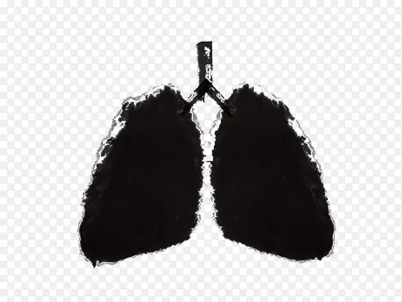 卡通手绘黑色的肺