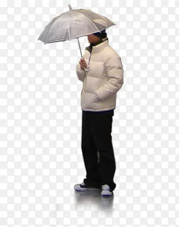 一个人在街上打着伞