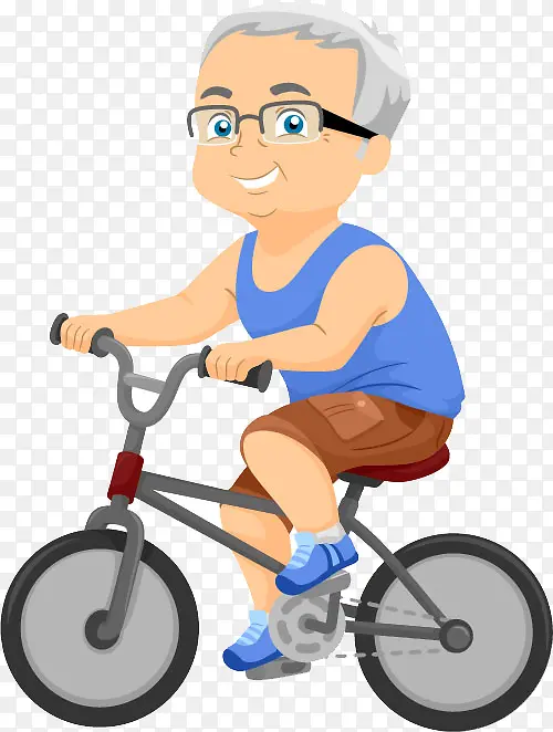 中老年人骑自行车