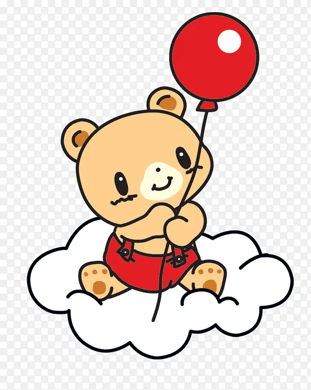 卡通小熊放气球