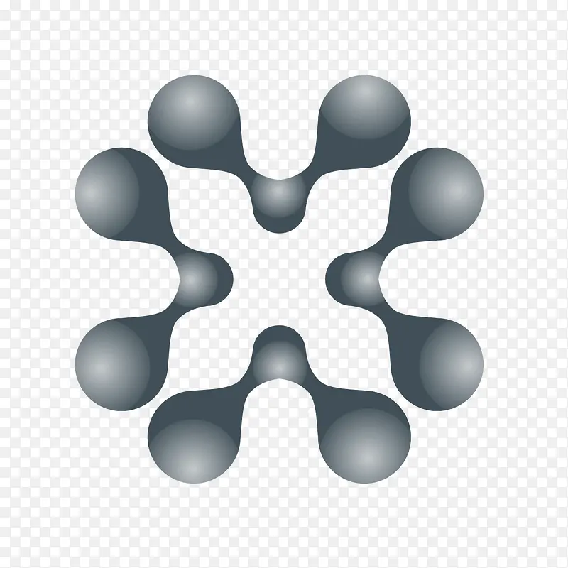 矢量分子式灰色质感立体图