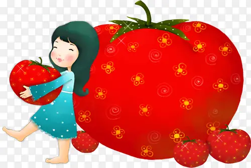 童年趣事女孩西红柿六一儿童节