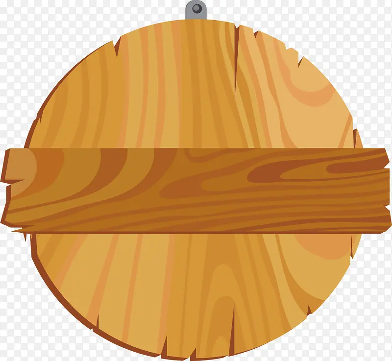 圆形木板标题框
