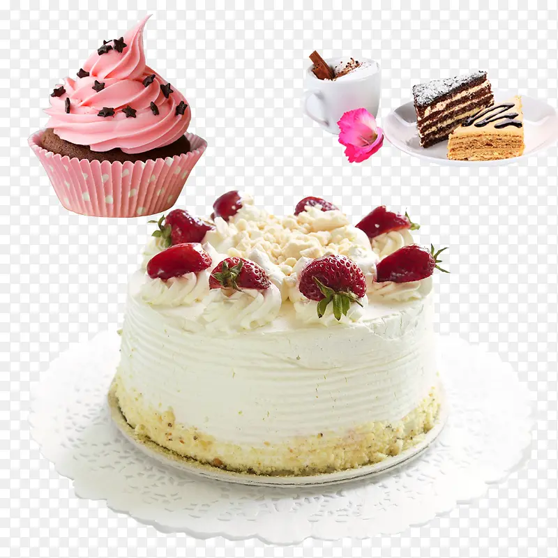 奶油草莓生日祝福蛋糕