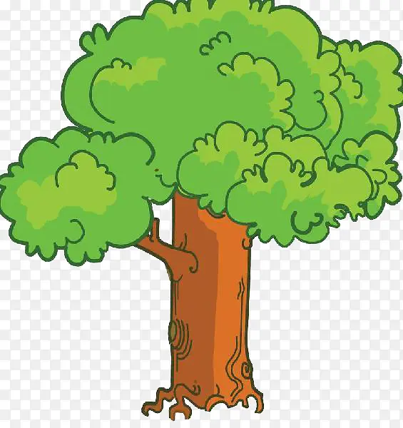 绿色的卡通大树素材