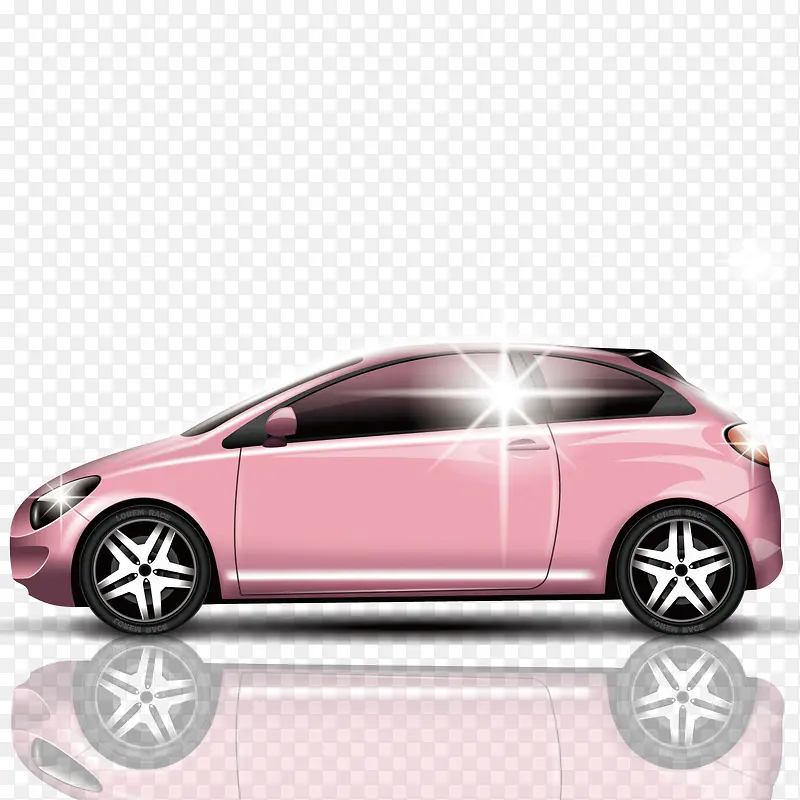 矢量粉色车