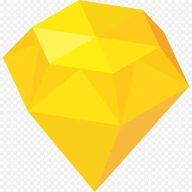 黄色扁平化钻石卡通图标