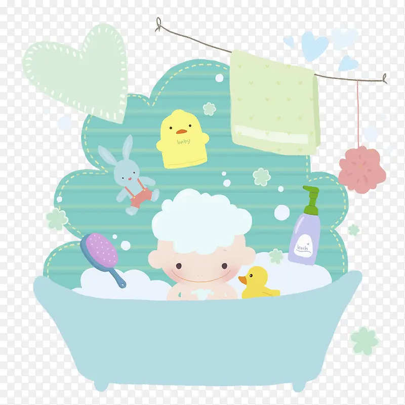 澡盆里的婴儿泡沫