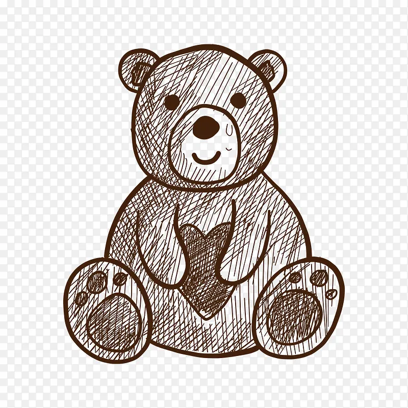 熊玩偶素描画