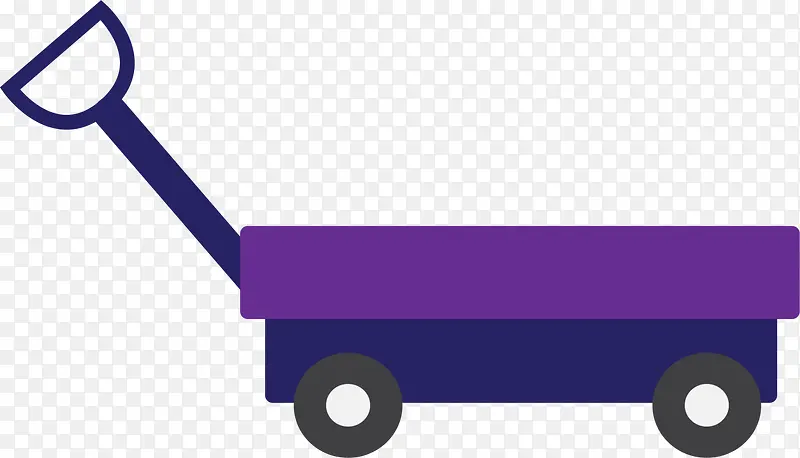 紫色扁平简约拖车