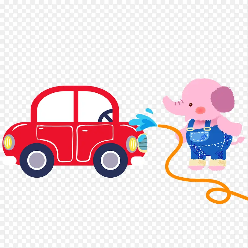 洗车的大象动物设计