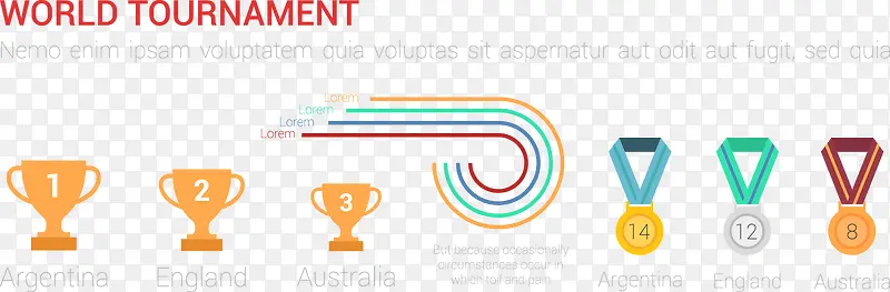 世界锦标赛信息图表矢量素材