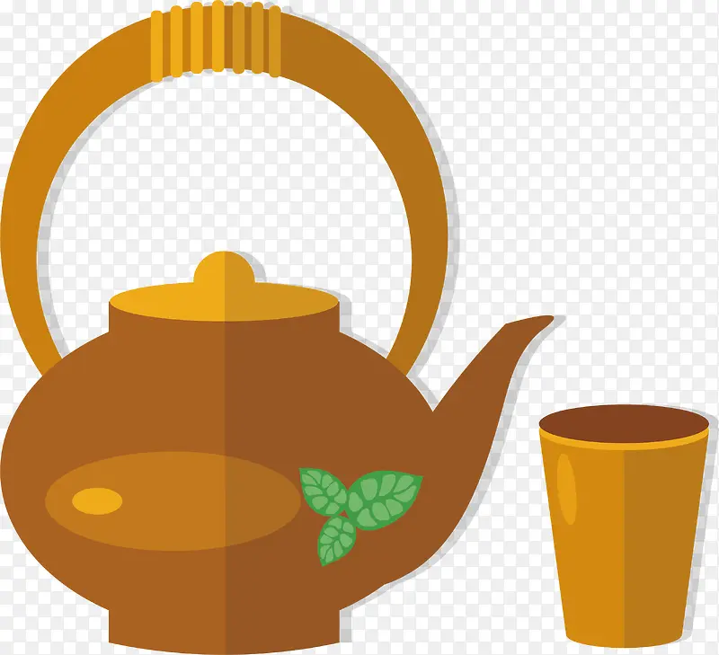 茶壶茶杯矢量图