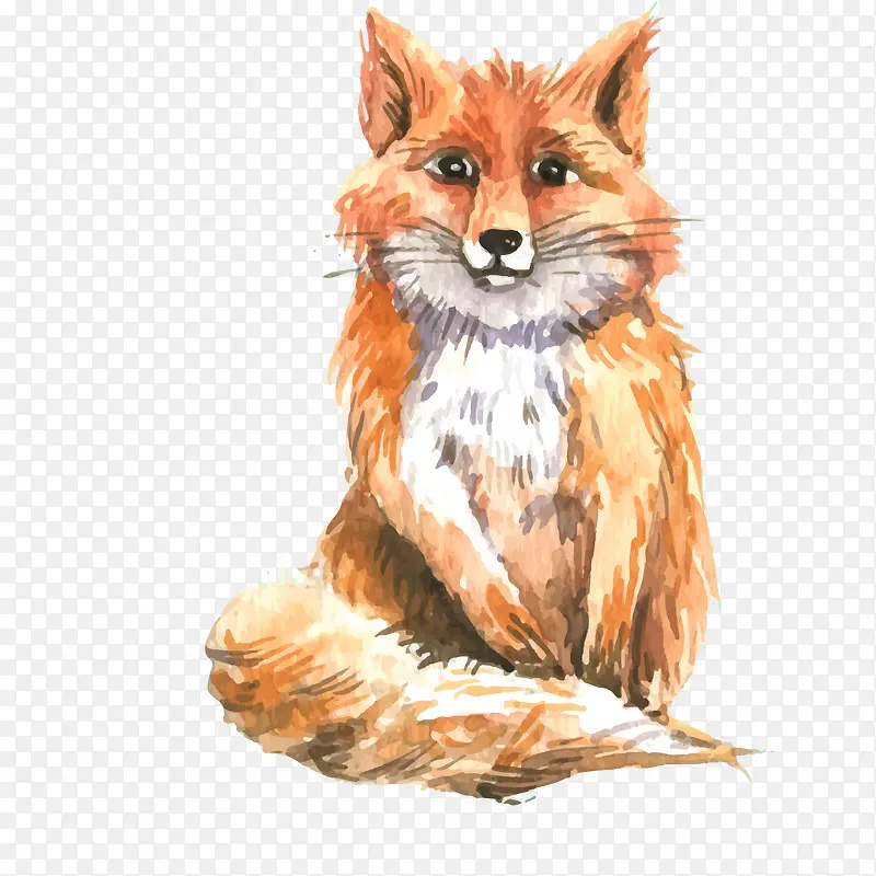 彩绘手绘狐狸动物设计