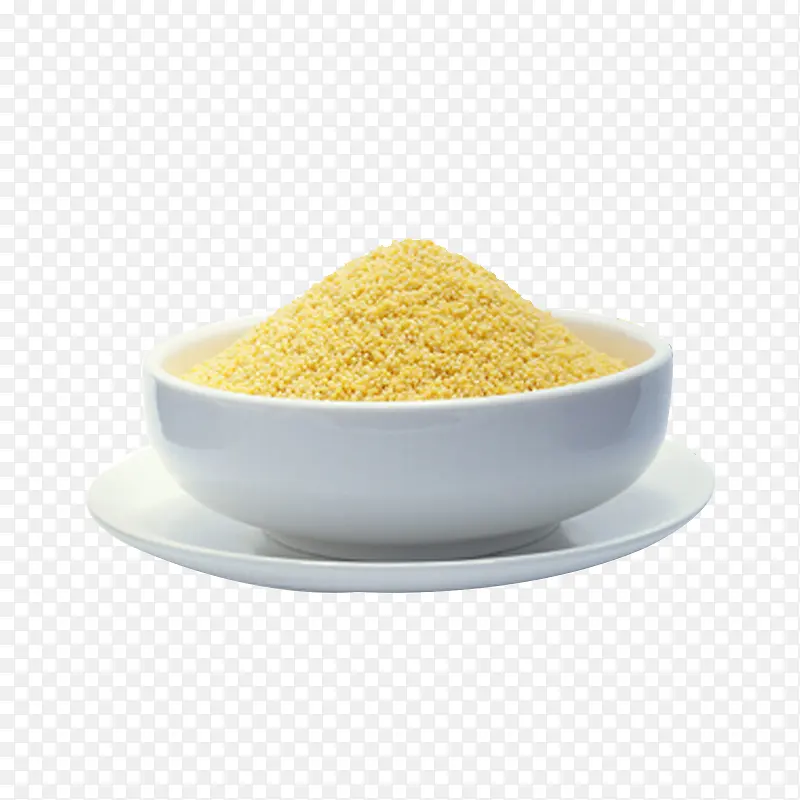 白色瓷碗盘子新黄小米月子米粟米