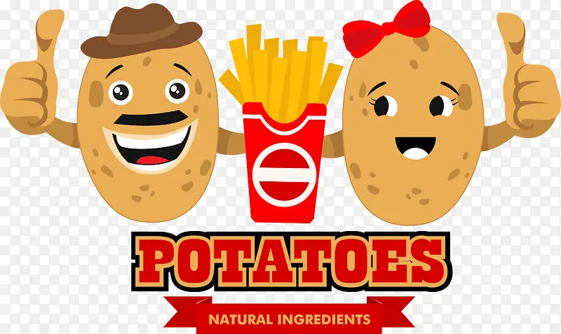卡通薯条土豆