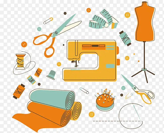 缝纫用品和工具集合