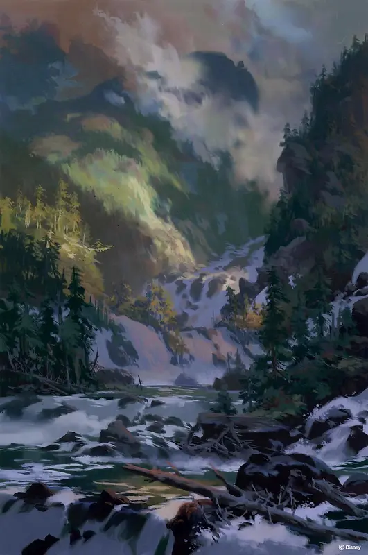 游戏场景环境渲染雪山高清彩绘