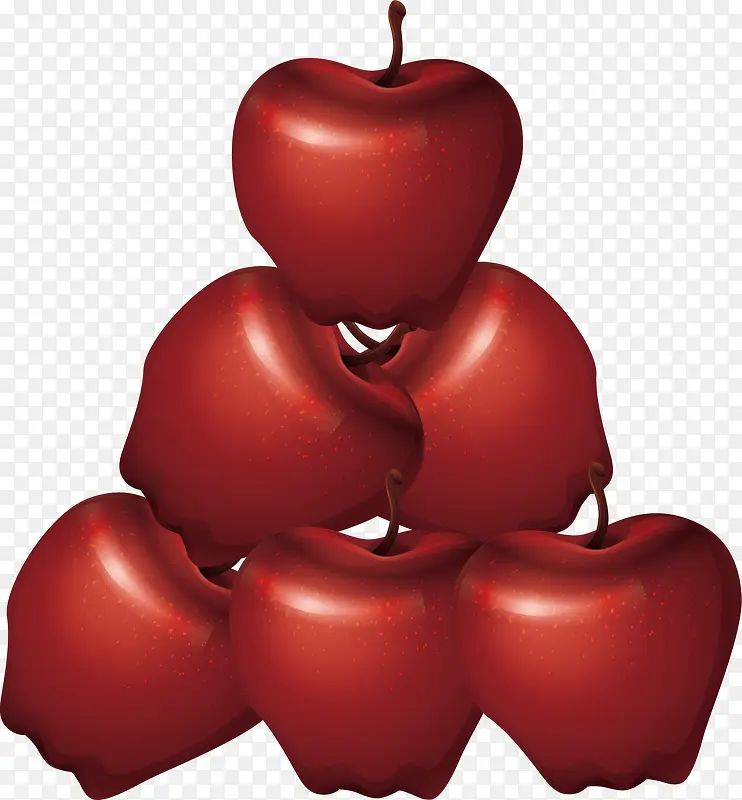 一堆红苹果
