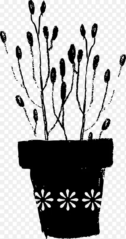 黑色小花花盆