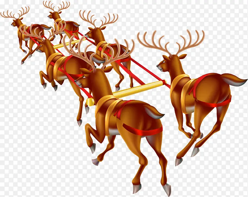 褐色圣诞节奔跑驯鹿