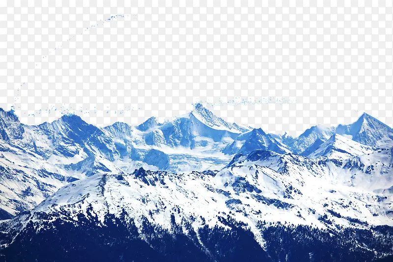 蓝色雪山景色