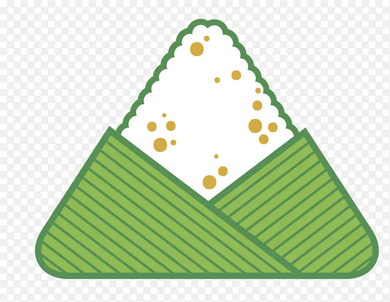 绿色三角形粽子美食元素