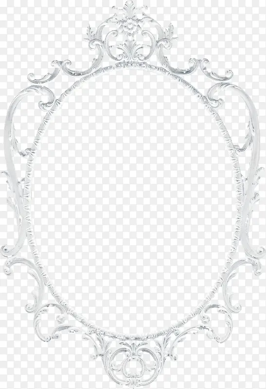 白色花纹镜框