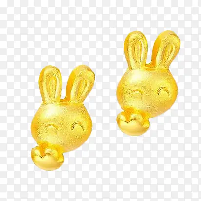 周大福兔兔黄金耳钉
