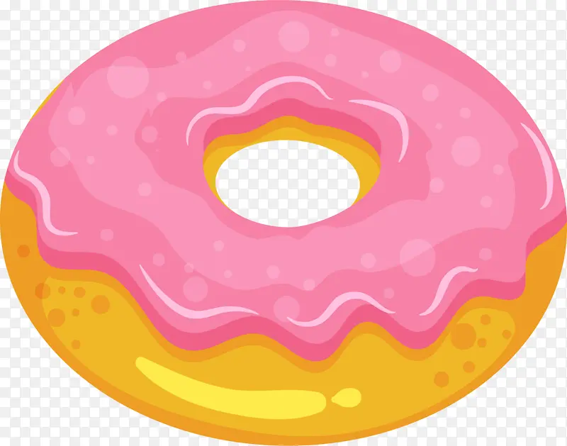 美味粉色圆形甜甜圈