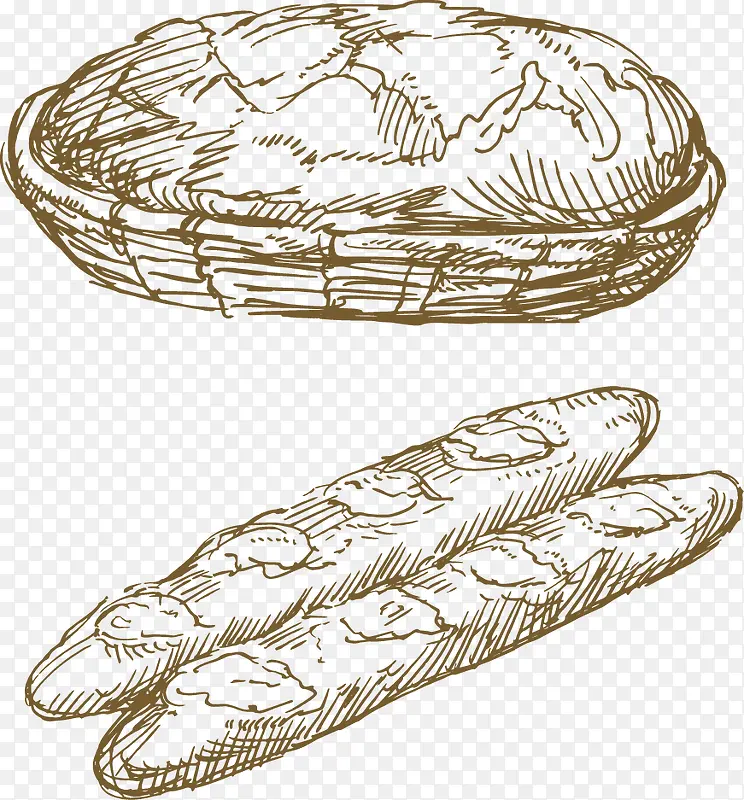 欧式长款面包线稿