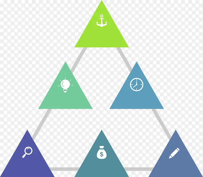 蓝色三角形ppt元素